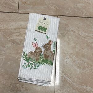 White and Brown Bunny Kitchen Towel